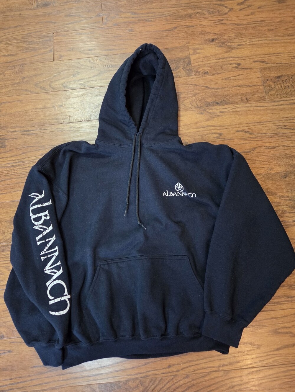 Albannach Band Scottish Drum Pullover Hoodie Men's Sz XL Double Sided Vintage
